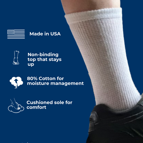 cotton diabetic crew socks for women