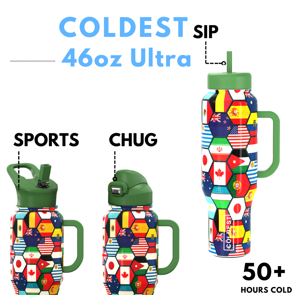 COLDEST 46oz Limitless Ultra V8 Water Bottle - Home HavenCOLDEST 46oz Limitless Ultra V8 Water Bottle